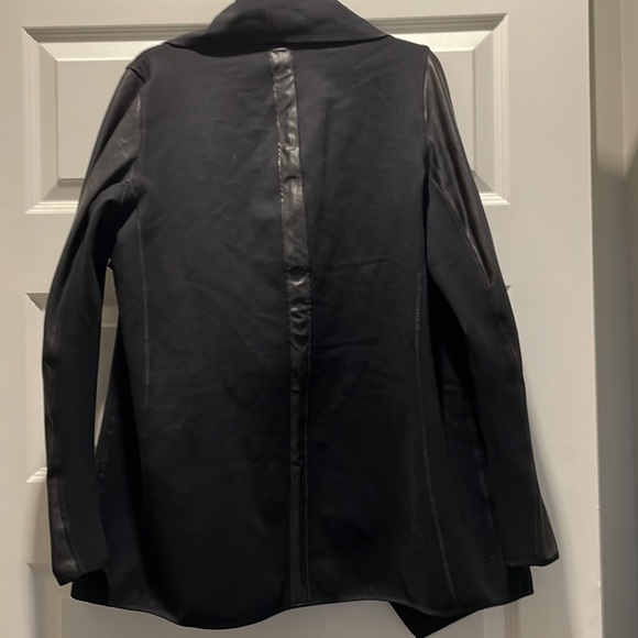 Spanx Faux Leather Drape Front Style Jacket - Picture 12 of 13